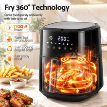 Load image into Gallery viewer, Devanti Air Fryer 6.5L 1700W Digital Touch 8 Presets Non-Stick Basket Black
