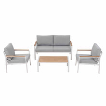 Load image into Gallery viewer, Gardeon 4-Piece Outdoor Sofa Set Aluminum Frame table and Chairs White
