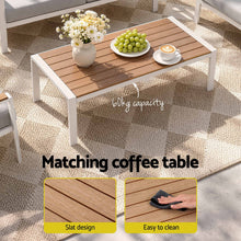 Load image into Gallery viewer, Gardeon 4-Piece Outdoor Sofa Set Aluminum Frame table and Chairs White
