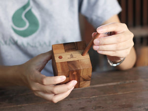 The ancient Key wooden brain teaser Locking challenge puzzle