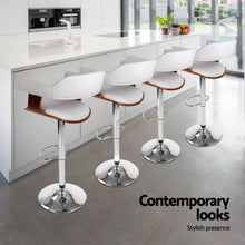 Load image into Gallery viewer, Artiss Bar Stools X3 Kitchen Counter Chair Gas Lift Swivel PU Selina White
