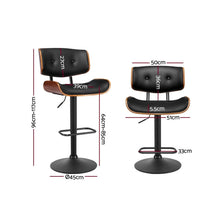 Load image into Gallery viewer, Artiss Bar Stools X3 Kitchen Counter Chair Gas Lift Swivel PU Cherry All Black
