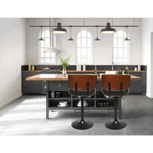 Load image into Gallery viewer, Artiss Bar Stools X3 Kitchen Counter Chair Gas Lift Swivel PU Cherry All Black
