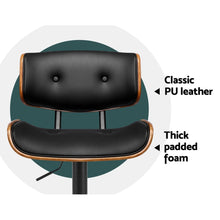 Load image into Gallery viewer, Artiss Bar Stools X3 Kitchen Counter Chair Gas Lift Swivel PU Cherry All Black
