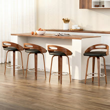 Load image into Gallery viewer, Artiss 4x Bar Stools Swivel Dining Chairs Low Back Counter Seat PU Cushion
