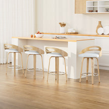 Load image into Gallery viewer, Artiss 4x Bar Stools Swivel Dining Chairs Low Back Counter Seat PU Cushion
