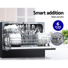 Load image into Gallery viewer, Devanti 6 Place Settings Benchtop Dishwasher Black

