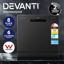 Load image into Gallery viewer, Devanti 8 Place Settings Benchtop Dishwasher Black
