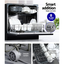 Load image into Gallery viewer, Devanti 8 Place Settings Benchtop Dishwasher Black
