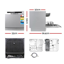 Load image into Gallery viewer, Devanti 8 Place Settings Benchtop Dishwasher Sliver
