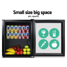 Load image into Gallery viewer, Devanti 46L Bar Fridge Glass Door Black
