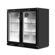 Load image into Gallery viewer, Devanti 198L Bar Fridge Dual Glass Door w/Light Black
