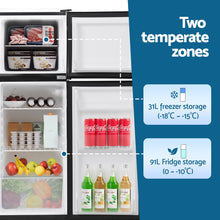 Load image into Gallery viewer, Devanti 122L Two Door Bar Fridge Mini Fridge with Freezer Black
