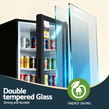 Load image into Gallery viewer, Devanti 105L Bar Fridge Glass Door Mini Fridge Countertop Cooler Black
