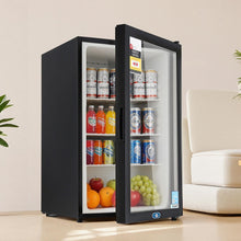 Load image into Gallery viewer, Devanti 105L Bar Fridge Glass Door Mini Fridge Countertop Cooler Black
