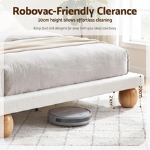 Load image into Gallery viewer, Artiss Queen Bed Frame and 2 Chest of Drawers Set, Boucle Upholstery Platform Bed
