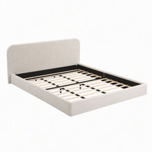 Load image into Gallery viewer, Artiss King Bed Frame with 100cm Bouclé Headboard, USB-C &amp; Night Lights
