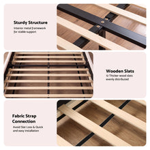 Load image into Gallery viewer, Artiss Queen Bed Frame with Bouclé Headboard, USB-C Charging &amp; Night Lights
