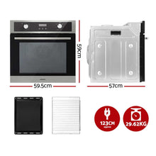 Load image into Gallery viewer, Devanti Electric Built In Wall Oven 80L Convection Grill Ovens Stainless Steel

