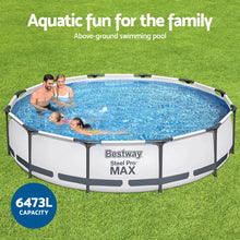 Load image into Gallery viewer, Bestway Swimming Pool 366x76cm Steel Frame Round Above Ground Pools w/ Filter Pump 6473L
