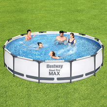Load image into Gallery viewer, Bestway Swimming Pool 366x76cm Steel Frame Round Above Ground Pools w/ Filter Pump 6473L

