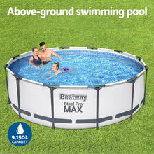 Load image into Gallery viewer, Bestway Swimming Pool 366x100cm Steel Frame Round Above Ground Pools w/ Filter Pump 9150L

