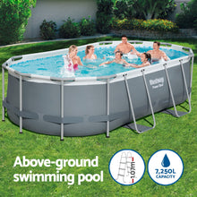 Load image into Gallery viewer, Bestway Swimming Pool 427x250x100cm Steel Frame Above Ground Pools Filter Pump Ladder 7250L
