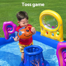 Load image into Gallery viewer, Bestway Kids Inflatable Play Splash Pool with Slide Ball Tossing Toys Coral Basket
