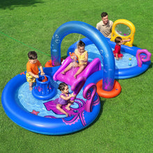 Load image into Gallery viewer, Bestway Kids Inflatable Play Splash Pool with Slide Ball Tossing Toys Coral Basket
