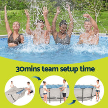 Load image into Gallery viewer, Bestway Swimming Pool 427x427x122cm Steel Frame Above Ground Pools Round Filter Pump Ladder
