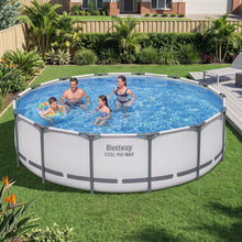 Load image into Gallery viewer, Bestway Swimming Pools 427cm x 107cm Steel Above Ground Round Backyard Pool Set White
