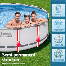 Load image into Gallery viewer, Bestway Swimming Pools 427cm x 107cm Steel Above Ground Round Backyard Pool Set White
