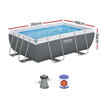 Load image into Gallery viewer, Bestway Swimming Pool 282x196x84cm Steel Frame Above Ground Pools Filter Pump 3662L
