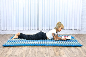 Thai Roll Up Day bed or Camping Mattress - Queen size 155 cm x 200 cm  Blue