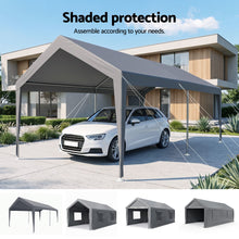 Load image into Gallery viewer, 3x6m Carports Canopy Tent Portable Garage Outdoor Steel Shelter Grey
