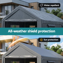 Load image into Gallery viewer, 3x6m Carports Canopy Tent Portable Garage Outdoor Steel Shelter Grey
