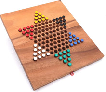 Load image into Gallery viewer, Chinese Checkers - wooden board game, strategy game, game for adults, game for kids, Large folding
