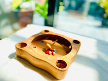 Load image into Gallery viewer, Spinning game fun board game- educational game with spinning top from 5 years old in solid wood. CE standards, ideal for mental calculation

