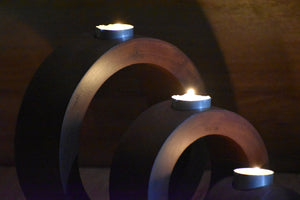 Fathers Day gist  Candle holder set of 3 concentric wooden designed stye