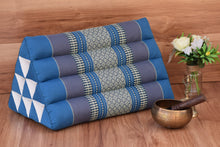 Load image into Gallery viewer, Thai kapok cushion Triangle Back rest reading relaxing cushion Kapok Red or Blue
