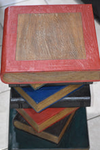 Load image into Gallery viewer, Side Table, corner Stool, Raintree Wood Natural Finish-Book Stack-Colour finish..
