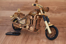 Load image into Gallery viewer, Fathers Day Gift Wood Motor bike model carved large 65cm length-YES sixty five cm !
