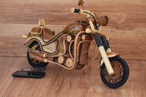 Fathers Day Gift Wood Motor bike model carved large 65cm length-YES sixty five cm !