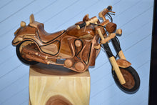 Load image into Gallery viewer, Fathers Day Gift Wood Motor bike model carved large 65cm length-YES sixty five cm !
