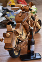 Load image into Gallery viewer, Fathers Day Gift Wood Motor bike model carved large 65cm length-YES sixty five cm !
