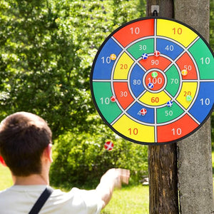 Large Dart Board for Kids, play safely with Sticky Balls and sticky safety Darts, Indoor or Outdoor -Foldable Design and Safe Materials: