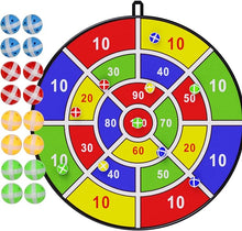 Load image into Gallery viewer, Large Dart Board for Kids, play safely with Sticky Balls and sticky safety Darts, Indoor or Outdoor -Foldable Design and Safe Materials:
