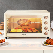 Load image into Gallery viewer, Devanti 60L Convection Oven Electric Fryer Ovens 2000W Cream
