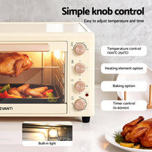 Load image into Gallery viewer, Devanti 60L Convection Oven Electric Fryer Ovens 2000W Cream
