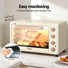 Load image into Gallery viewer, Devanti 60L Convection Oven Electric Fryer Ovens 2000W Cream
